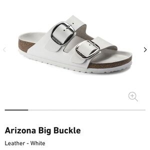 Birkenstock White Arizona Sandals with Big Buckles size 40 medium/narrow